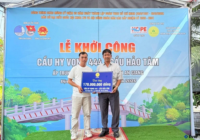 Xã Định Mỹ tổ chức lễ khởi công cầu hy vọng