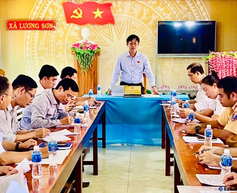 Xã Lương Sơn tổ chức buổi làm việc, khảo sát liên quan đến việc thực hiện mô hình chính quyền địa phương 2 cấp