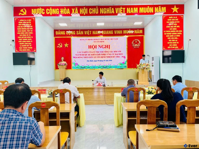 Xã Tân Định tổ chức hội nghị lấy ý kiến cử tri nhiệm kỳ 2026 - 2031