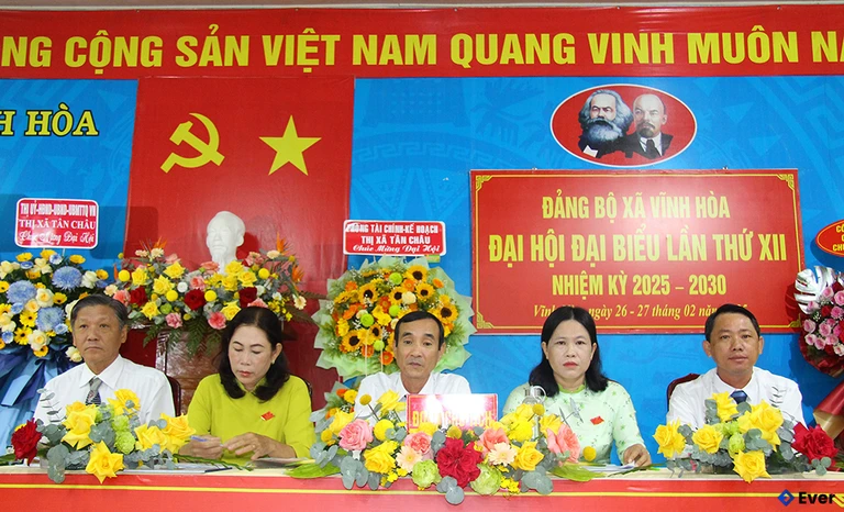 Xã Vĩnh Hòa tổ chức đại hội đại biểu lần thứ XII, nhiệm kỳ 2025 - 2030
