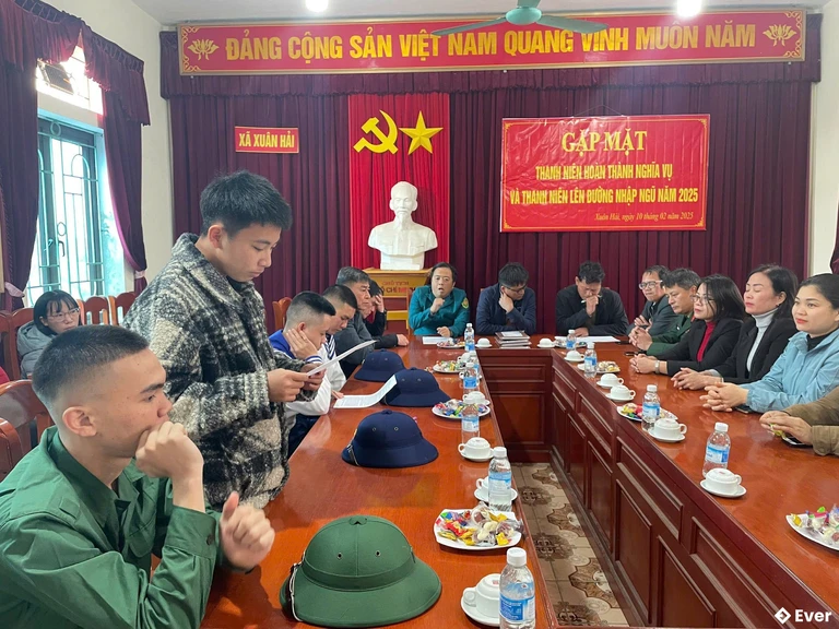 Xã Xuân Hải tổ chức lễ gặp mặt thanh niên hoàn thành nghĩa vụ 2025