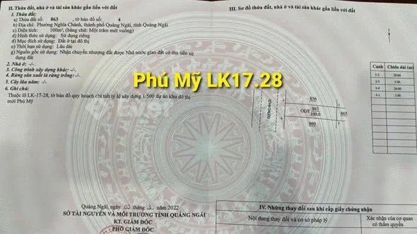 Bán đất nền KĐT Phú Mỹ Quảng Ngãi giá 1,670 tỷ