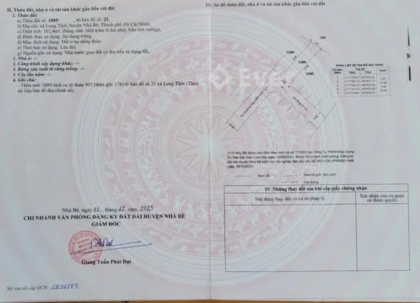 ĐẤT ĐẸP - GIA TỐT TẠI XÃ LONG THỚI, NHÀ BÈ Vị trí: Xã Long Thới, huyện Nhà Bè