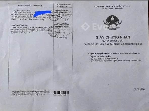 ●●5x22. có 75m2 thổ cư. Ngay chợ đầu mối nông sản Liên Nghĩa, Đức Trọng, Lâm Đồng.