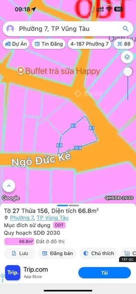 CCDV - BÁN ĐẤT GÓC 2 MẶT TIỀN – HẺM 8M, SỐ 1 NGÔ ĐỨC KẾ, P.7, TP. VŨNG TÀU