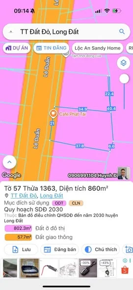 MẶT TIỀN ĐƯỜNG SỐ 3 - LÊ DUẨN TRUNG TÂM XÃ ĐẤT ĐỎ - TP HCM
