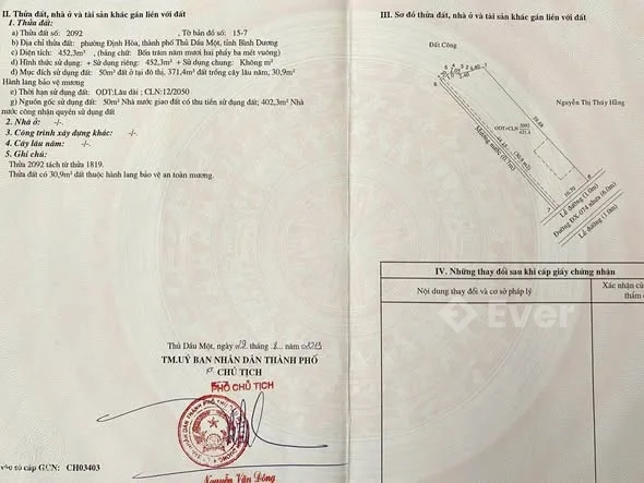 Bán đất tặng nhà cấp 4 mặt tiền DX 074 định hoà Dt: 10,7*44 thổ cư 50mGiá : 4ty8 bớt nhẹ