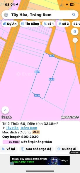 BÁN GẤP 3348 m2, TÂY HÒA củ ( xã Hưng Thịnh mới) Đồng Nai