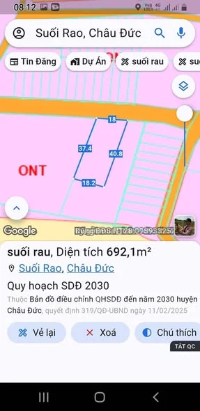 Chủ kẹt tiền cần bán gấp 700m vuông đất suối rao châu đức brvt
