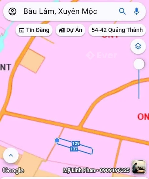 Bàu Lâm XM BRVT. Cần bán gần 3sào tiêu đang thu,sổ riêng 22m mt beton xe hơi.