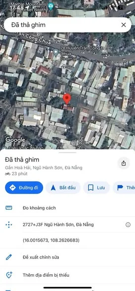 CẦN bán lô đất nền 768m2 đường huyên trân công chúa,phường ngủ hành sơn,đà nẵng