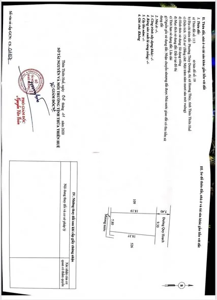 Bán đất kiệt oto sau lưng hãng xe mazda gần cầu vượt, Phường Thuỷ Dương, TP Huế