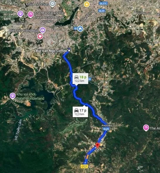 * Đất biệt thự gần KDL Prenn Tp Đà Lạt. - Diện tích 565m2 (10x56m), đã có 300m2 thổ cư