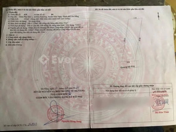 Chào bán lô đất DT 151m2 có 120m đất ở, ngang 6.6 nở hậu 7.1, đường 5m.