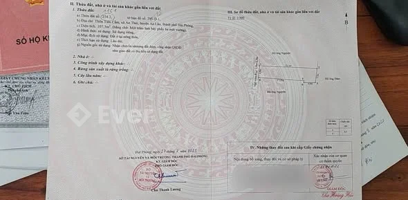 Chính chủ gửi bán lô đất tại An thái( nay là An Hưng - Hải Phòng )Diện tích : 107m2