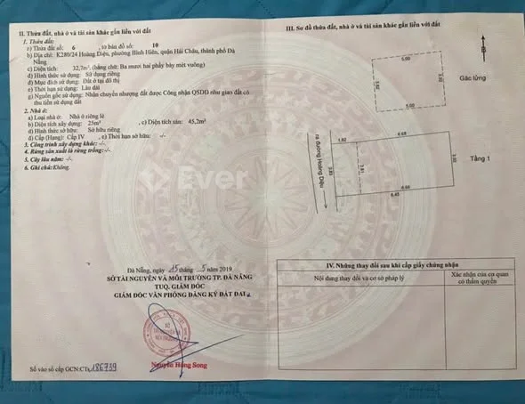 Bán nhà k280 Hoàng Diệu, gần Cầu Rồng, trung tâm TP 2 tỷ 729- Diện tích : 3,9*8,5=33m