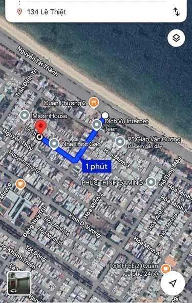 Sổ Đỏ Trao TayBán đất đường Lê Thiệt. Xây nhà số 134.Hướng tây nam. S