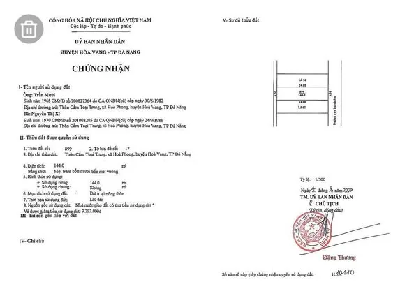 Bán lô TĐC Đất Bông đối diện trường cấp 3 Ông Ích Khiêm, DT 6x24=144m, đường 5m. Thôn Cẩm Toại Trung