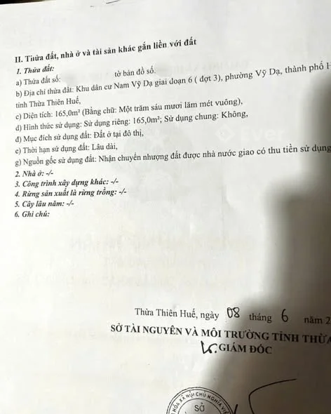 BÁN ĐẤT MẶT TIỀN PHAN VĂN TRƯỜNG – KQH NAM VĨ DẠ, PHƯỜNG VĨ DẠ, TP HUẾ