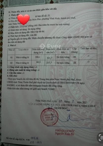 BÁN NHÀ MẶT TIỀN ĐƯỜNG ĐIỆN BIÊN PHỦ - TRUNG TÂM TP. HUẾ - 30,29 tỷ - 233m²