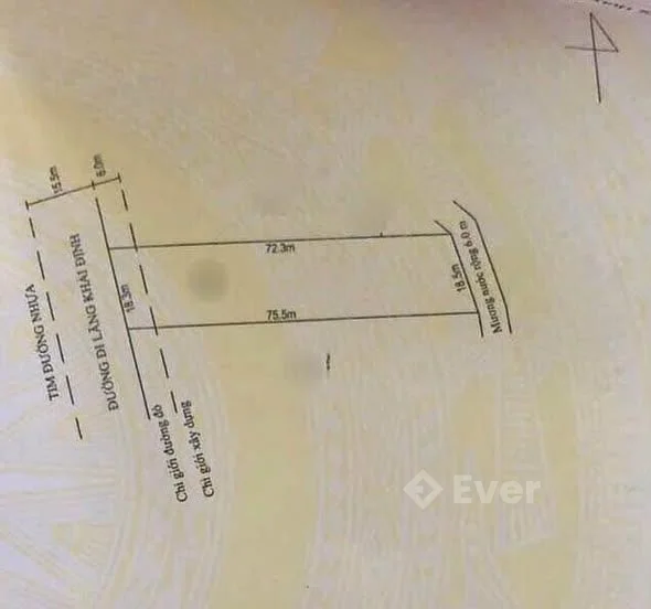 Mặt tiền 1330m2 Khải Định, Huế giá tốt Diện Tích: 1330m2 ngang 18,5m, dài 72m.