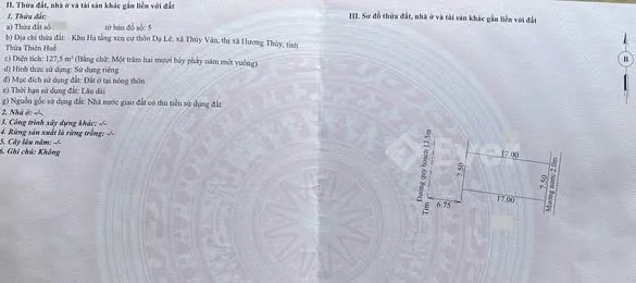 B.án đất kqh Thuỷ Vân rẻ nhất Huế, chỉ 2ty650 (20,8tr/m) còn gặp chủ thương lượng: -Diện tích 127,5m