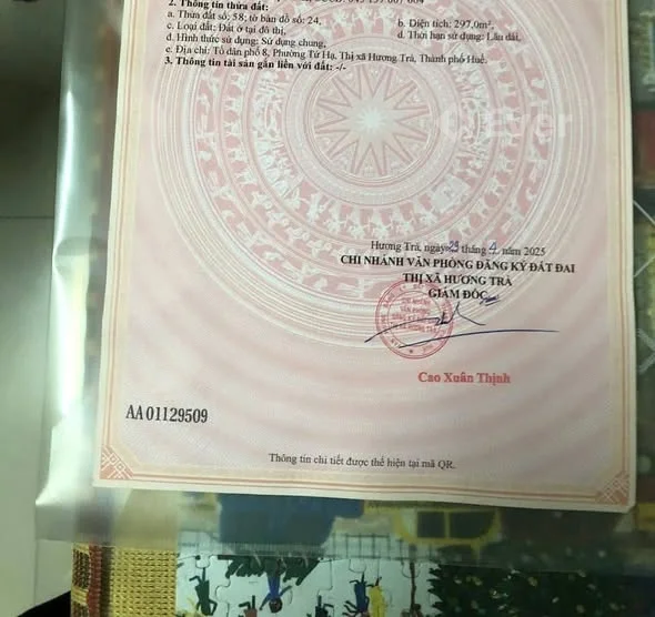 BÁN ĐẤT TDP TỨ HẠ – PHƯỜNG HƯƠNG TRÀ, TP HUẾ Kiệt 121 Cách Mạng Tháng 8 (Quốc Lộ 1A)