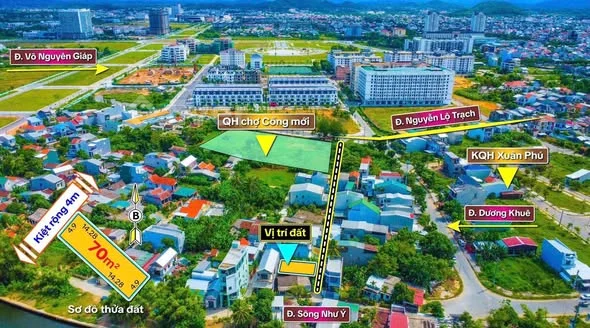Cần bán đất kiệt ô tô Nguyễn Lộ Trạch thông Chợ Cống Mới - Aranya -Phú Xuân City
 • Vị trí: khu dân - 2,05 tỷ - 470m²