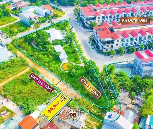 Đất Xen Ghép Khu An Đông Villa Gần Aeon Mall- Diện tích: 94,4m2 ngang hơn 6m vuông vắn
