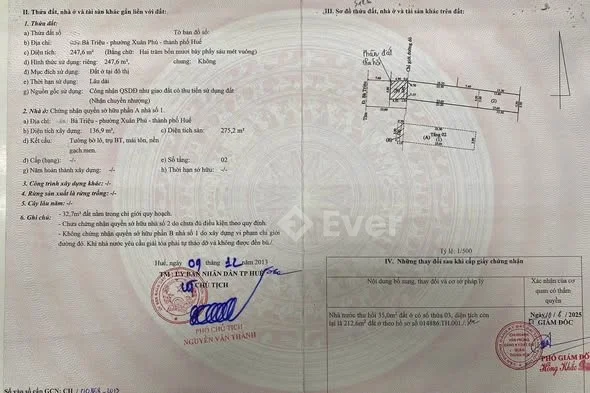 Bán 250m2 mặt tiền kinh doanh đường Bà Triệu Tp.Huế đang cho thuê 1 năm hơn 700tr VNĐ