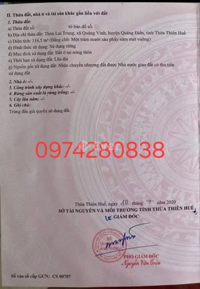 CHỦ CẦN TIỀN KINH DOANH – BÁN GẤP LÔ ĐẤT 2 MẶT TIỀN KQH CHỢ QUẢNG VINH, TRUNG TÂM XÃ ĐAN ĐIỀN - 900 triệu - 116.5m²