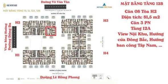 HÀNG HIẾM HUẾ HERITAGE – Duy nhất căn góc 3PN – 81,5m² Giá siêu ưu đãi chỉ 3,x tỷ - Thỏa thuận - 81.5m²