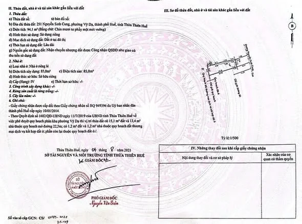 Bán lô đất trục đường chính mặt tiền Nguyễn Sinh Cung, phường Vỹ Dạ, TTTP Huế