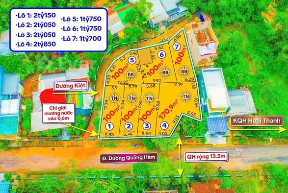 BÁN LÔ Hàng F0 View ĐaLat, Mặt Tiền Dương Quảng Hàm, P. Thuỷ Xuân, TP HUẾ , View