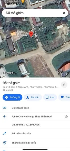 Đất xóm 4 TDP Ngọc Anh Ph. Phú Thượng TP. Huế - Thỏa thuận - 156m²