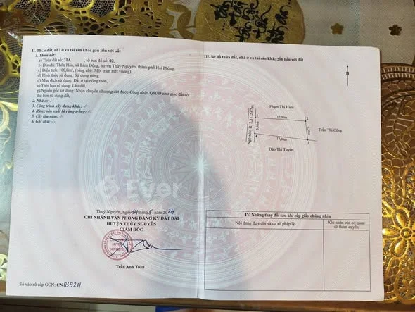 Chủ cần thanh khoản gấp lô đất thôn Hầu Lâm động