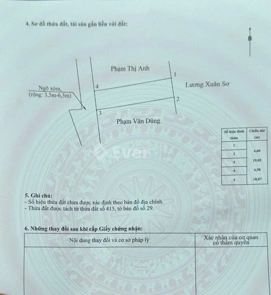 Chỉ 1tỷ0xxtr sở hữu gần 90m2 ngang 4,6m đường nhựa 5m tại Cốc Liễn_Minh Tân_Kiến Thuỵ