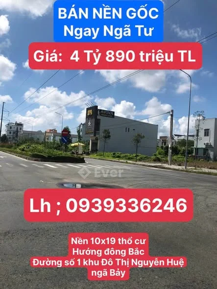 GIÁ 4 tỷ 890 triệu TL CẦN BÁN Nền Gốc Nền 10x19 Thổ Cư Đường Số 1 Khu Nguyễn Huệ Ngã Bảy Lộ