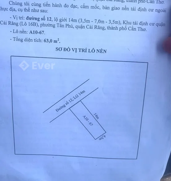 Bán cặp nền đẹp đường số 12 KDC Tân Phú - Hưng Phú - Cần Thơ—