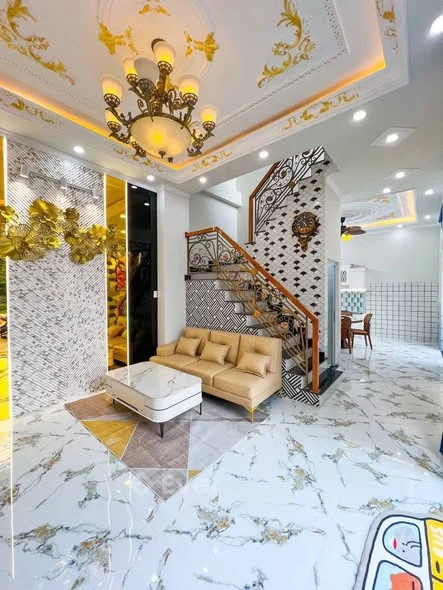 Giá 3 tỷ 800 triệu Bán nhà 1 trệt 2 lầu mâm đúc, xây mới 100% hoàn công full nội thất, tại trục chí