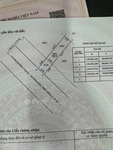Cặp Nền - Vàm Bi - Trường Long —————— Giá: 560/ nền Diện tích: 4,5 x 23 = 103m2 Pháp lí: 71m2 thổ