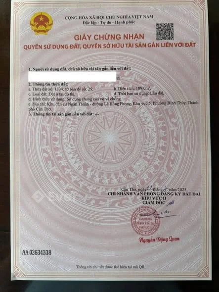 Bán nền đường số 14 kdc Ngân Thuận, bình thủy, cần thơ