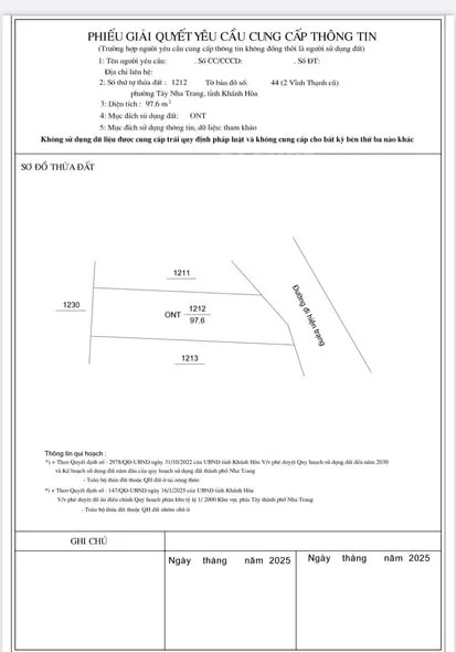 - Bán lô Phú Trung Vĩnh Thạnh - phường Tây Nha Trang .- Đường rộng 6m đến 10m ô tô chạy quay đầu