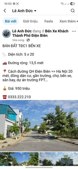 BÁN ĐẤT TĐC1 BẾN XE Diện tích: 5 x 20