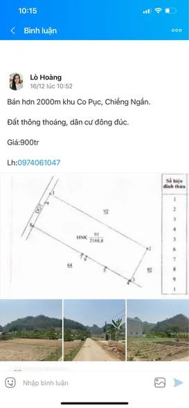 Bán hơn 2000m khu Co Pục, Chiềng Ngần.Đất thông thoáng, dân cư đông đúc.