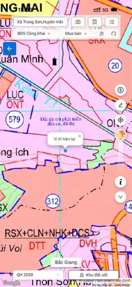 Chính chủ bán lô đất ở Hương Mai - Việt Yên Diện tích ~106m2 (full thổ cư), mặt tiền 6,9m nở hậu