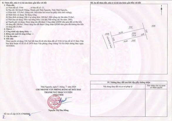 BÁN 2 LÔ LIỀN KỀ GIÁP KDC 832 – TAM QUAN • Diện tích: 127m² & 123m² • Thổ cư: 100m² / lô