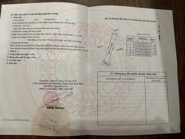 BÁN ĐẤT MẶT ĐƯỜNG NHỰA TL316C – VĂN MIẾU, THANH SƠN165,5m² (5×33m)