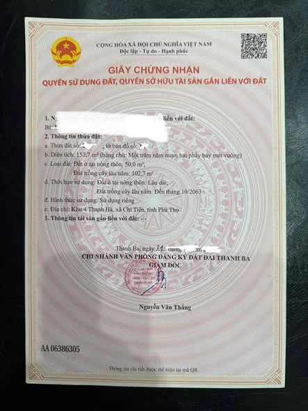 Em bán ô đất khu 4 xã thanh hà , thanh ba , chí tiênvị trí gần trường học, chợ