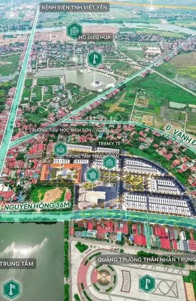 Chính chủ bán lô đất trung tâm TT Bích Động kinh doanh thuận tiện view vườn hoa, bãi đỗ xe